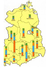 **Map showing the industrial production of East Germany by 1981**