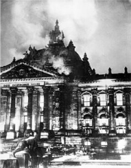 **Image of the Reichstag building on fire**