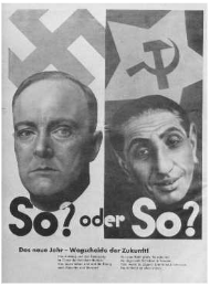 **Nazi propaganda poster warning Germans about the dangers of east European 'subhumans'. Germany, date uncertain.**
