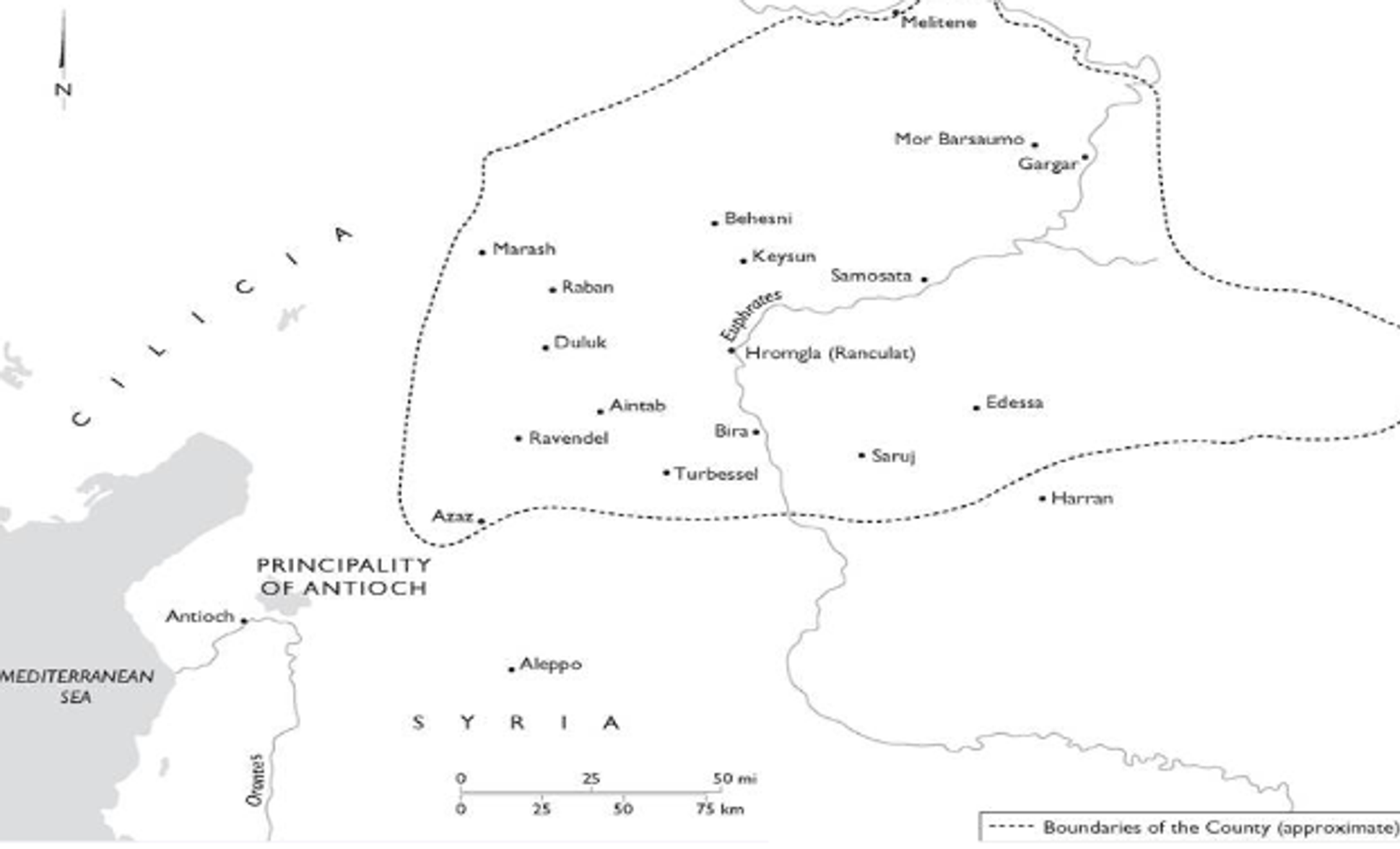 **Map of the County of Edessa, 1097-1144**