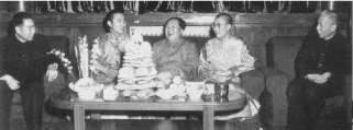 _**Mao and Zhou Enlai meeting with the Dalai Lama and Panchen Lama**_