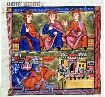 **Council of Acre and the Siege of Damascus (1097-1098), 2nd Crusade. From William of Tyre Histoire d'outremer (History of Palestine), illuminated manuscript, Acre, c1280. William of Tyre (c1130-1185) Syrian churchman**