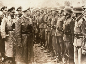 **Himmler reviewing troops in 1944**