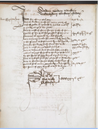 **A page from a 1505 Chamber book**