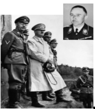 **Top: A portrait of Heinrich Himmler, the director of the SS. Bottom: image of Hitler and Himmler in 1940**