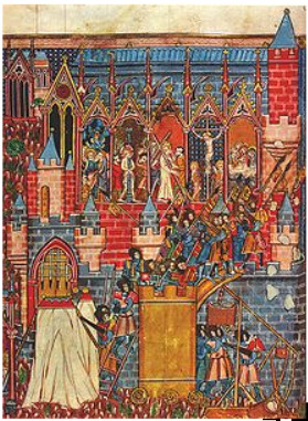 **Depiction of the Siege of Jerusalem from a 13th-century miniature**