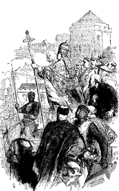 **Illustration of Pope Urban II preaching the crusade at the Council of Clermont**