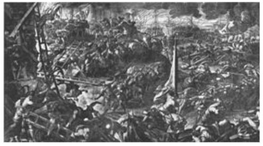 **Depiction of crusaders conquering the City of Zadar**