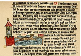 **A Gotha manuscript depicting Frederick I drowning**