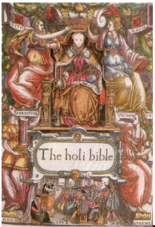 Elizabeth depicted in the pages of the Bishops' Bible, 1569