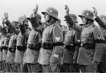 **Members of the regular German Army swear the oath of allegiance to the Führer Adolf Hitler.**