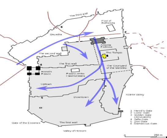 **Map indicating progress of the crusading army during the siege**