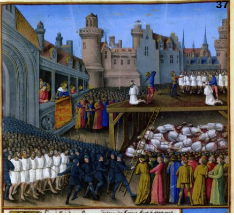 **Depiction of about 2,700 Muslim prisoners executed at Acre, in August 1191**