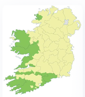 The Gaeltacht in 1851 (left) and today (right)