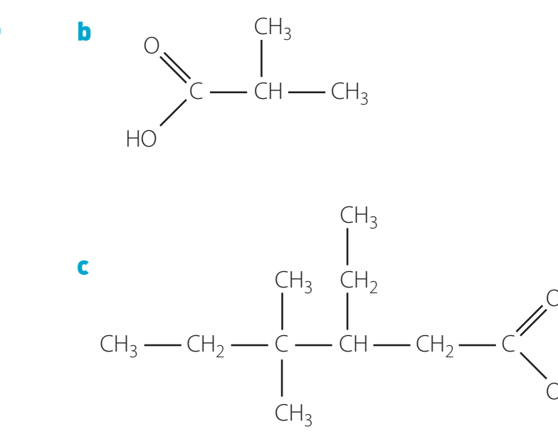 Diagram depicting steric hindrance effects in a substituted carboxylic acid.