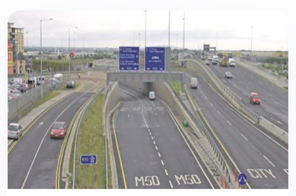 Road in the core Dublin region