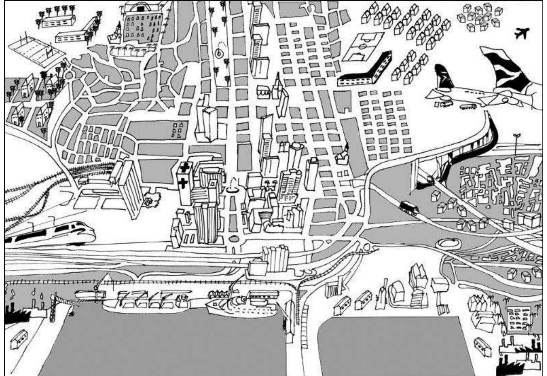 Diagram showing developments in infrastructure, such as railways and ports, highlighting their colonial intent.
