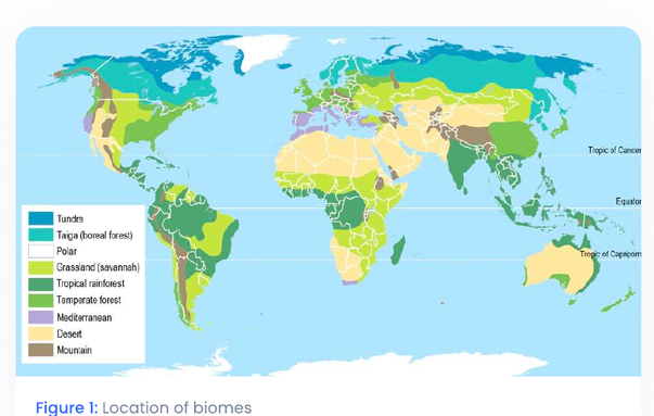 Location of biomes