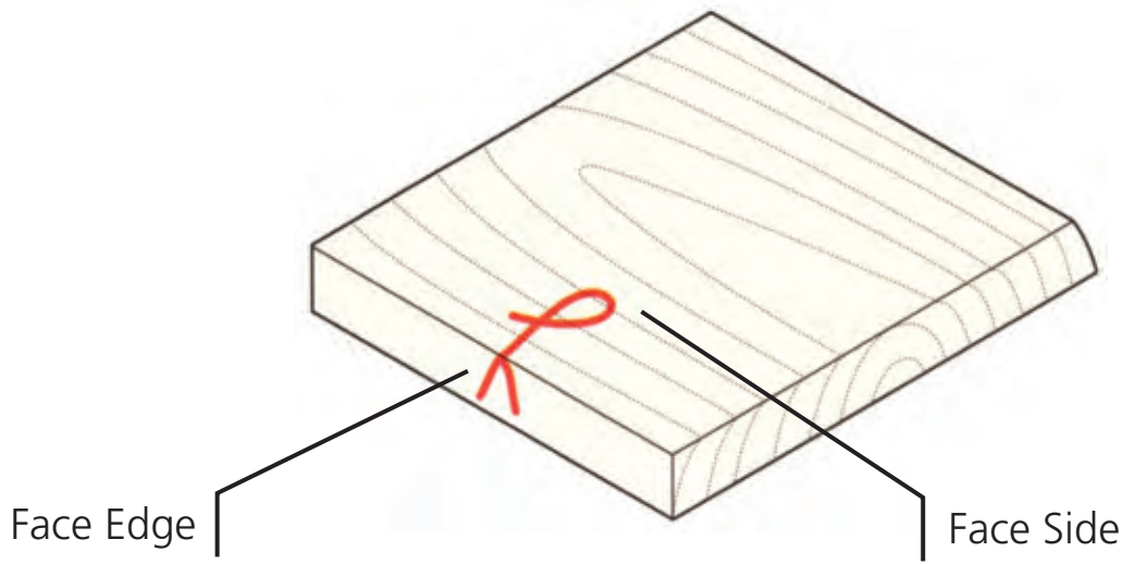 Marked-Out Piece of Wood