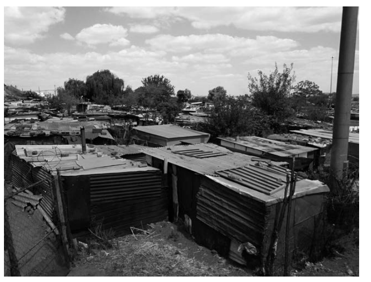 Map depicting South African townships and Bantustans, illustrating housing and movement segregation.