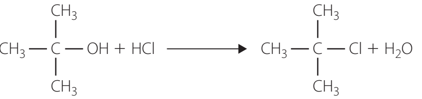 Pathway of a halogenated compound undergoing substitution to form an alcohol.