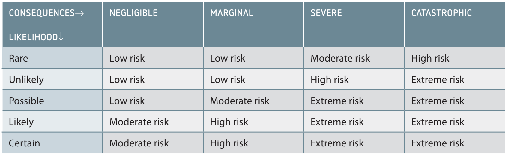Risk matrix example