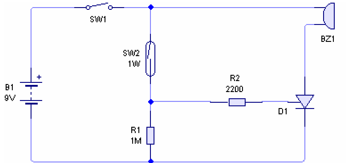 Simple electronic circuit design diagram