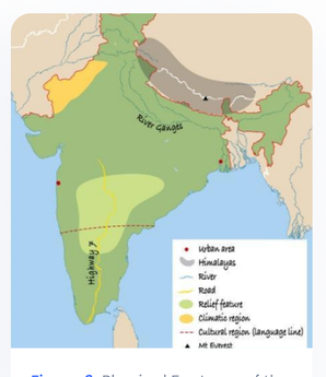 Figure 2: Physical Features of the Indian Sub-Continent